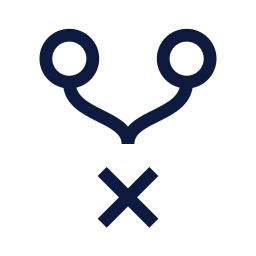 Merge conflict icon, Sharp Line style