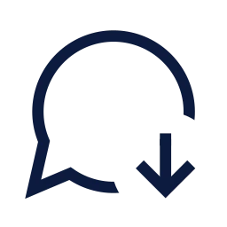 Message down icon, Sharp Line style