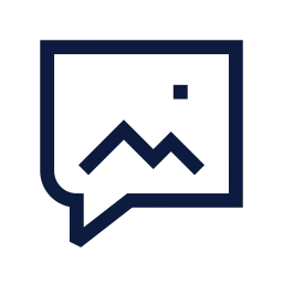 Message image icon, Sharp Line style
