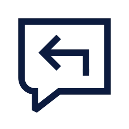 Message reply icon, Sharp Line style