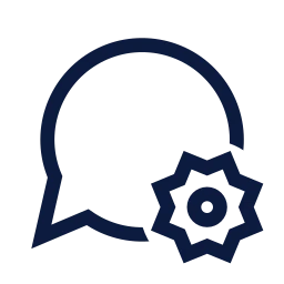 Message settings icon, Sharp Line style