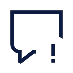 Message square alert icon, Sharp Line style