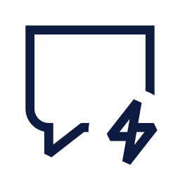 Message square bolt icon, Sharp Line style