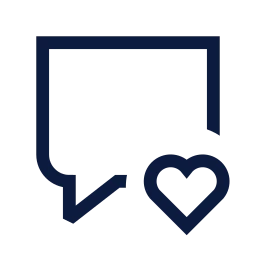 Message square heart icon, Sharp Line style