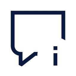 Message square info icon, Sharp Line style