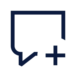 Message square plus icon, Sharp Line style