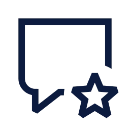 Message square star icon, Sharp Line style
