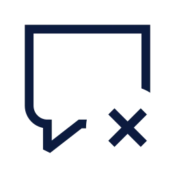 Message square x icon, Sharp Line style