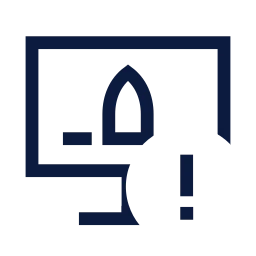 Mission control alert icon, Sharp Line style