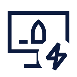Mission control bolt icon, Sharp Line style