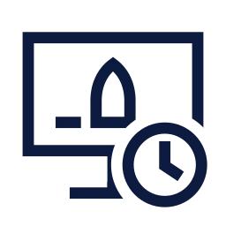Mission control clock icon, Sharp Line style