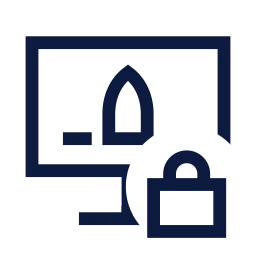 Mission control lock icon, Sharp Line style