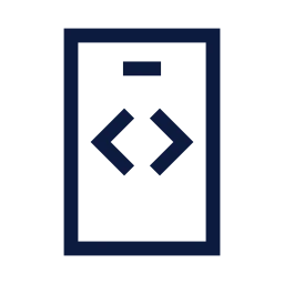 Mobile app code icon, Sharp Line style