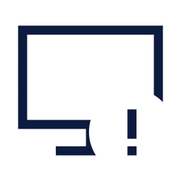 Monitor alert icon, Sharp Line style
