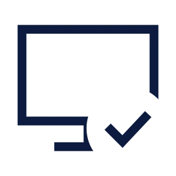 Monitor check icon, Sharp Line style