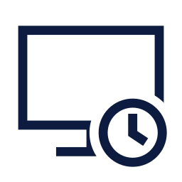 Monitor clock icon, Sharp Line style