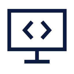 Monitor code icon, Sharp Line style