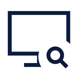 Monitor search icon, Sharp Line style