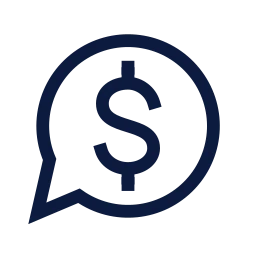 Paid message icon, Sharp Line style