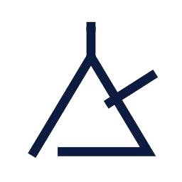 Percussion triangle icon, Sharp Line style