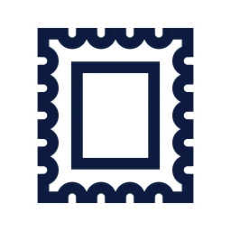 Postage stamp icon, Sharp Line style