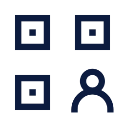 Profile qr icon, Sharp Line style