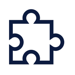 Puzzle icon, Sharp Line style