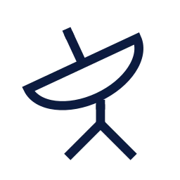Radio telescope icon, Sharp Line style
