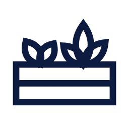Raised bed icon, Sharp Line style