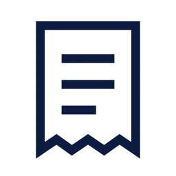 Receipt icon, Sharp Line style