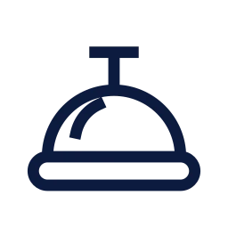 Reception bell icon, Sharp Line style