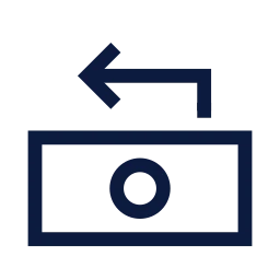 Refund icon, Sharp Line style