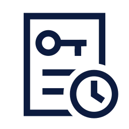 Rent agreement clock icon, Sharp Line style