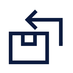 Returns icon, Sharp Line style