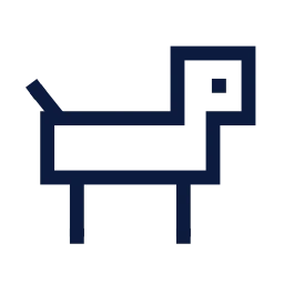 Robot dog icon, Sharp Line style