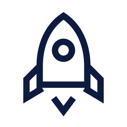 Rocket icon, Sharp Line style