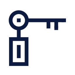 Room key icon, Sharp Line style