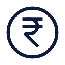 Rupee coin icon, Sharp Line style