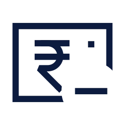 Rupee note minus icon, Sharp Line style