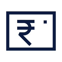 Rupee note icon, Sharp Line style