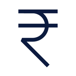 Rupee sign icon, Sharp Line style