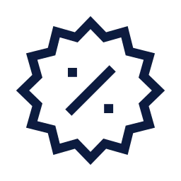 Sale badge icon, Sharp Line style