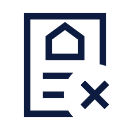 Sale deed x icon, Sharp Line style