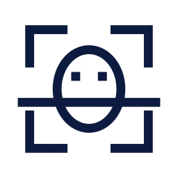 Scan face icon, Sharp Line style