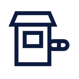 Security cabin icon, Sharp Line style