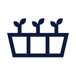 Seedling tray icon, Sharp Line style