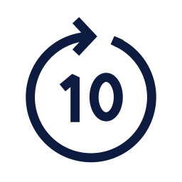 Seek forward 10 icon, Sharp Line style