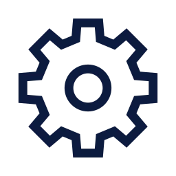 Settings icon, Sharp Line style