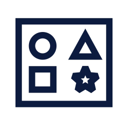 Shape sorter icon, Sharp Line style