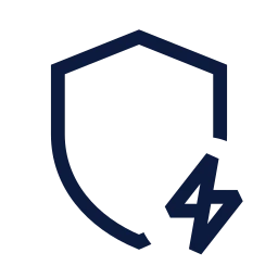 Shield bolt icon, Sharp Line style